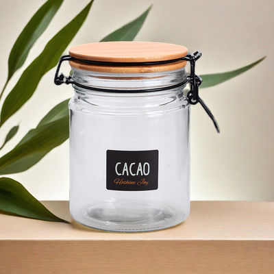 Baking Empty Glass Jars 750ML Glass Canisters With Bamboo Lids