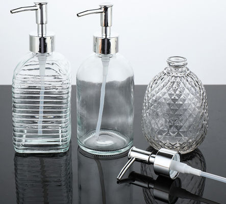 16 oz Transparent Glass Soap Dispenser Bottles Features Durable Reusable