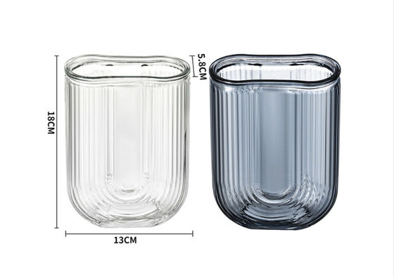 H18cm Modern Glass Vase Decor Flower Holder Centerpieces for Living Room Kitchen Office
