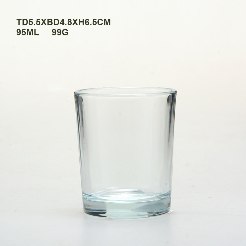 Customized Small Glass Votive Candle Holders 95ML With Thick Base