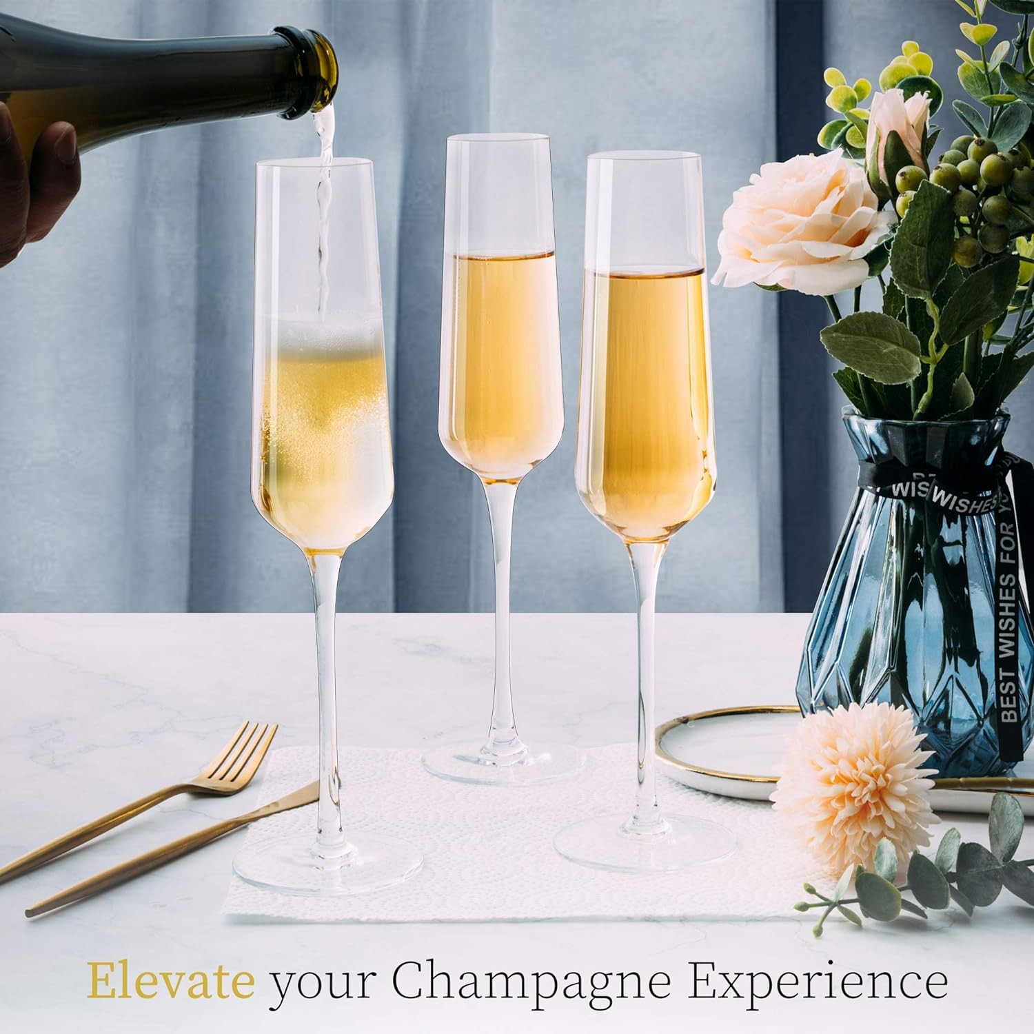 Personalized Crystal Wine Glass Lead Free Crystal Champagne Glasses 210ML